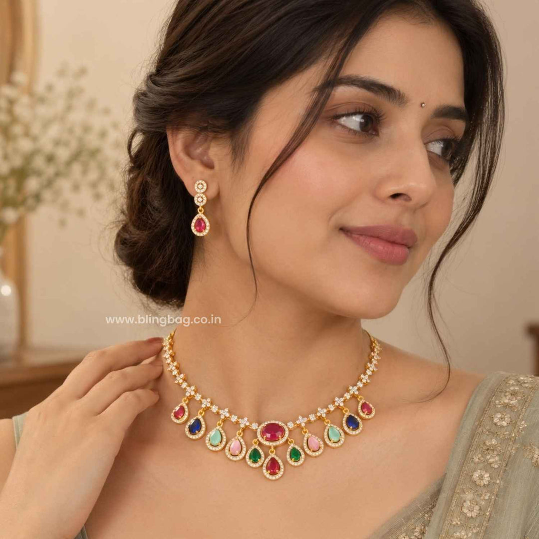Multicolor Nivya Antique Jewellery Set- New Arrival