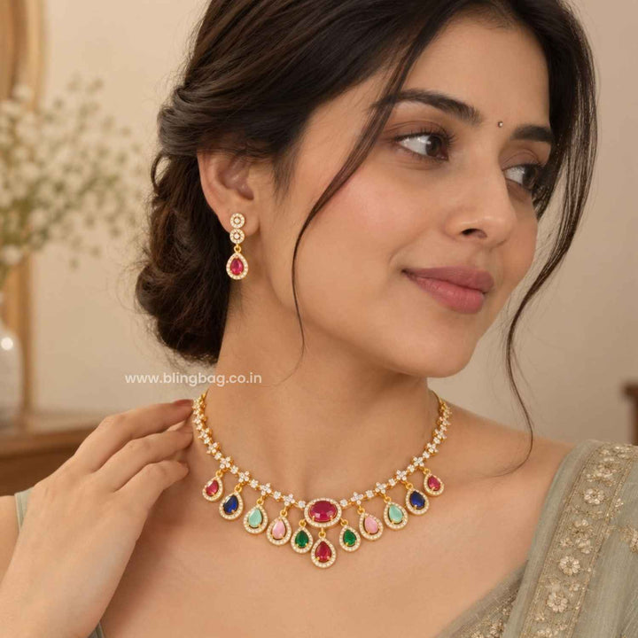 Multicolor Nivya Antique Jewellery Set- New Arrival