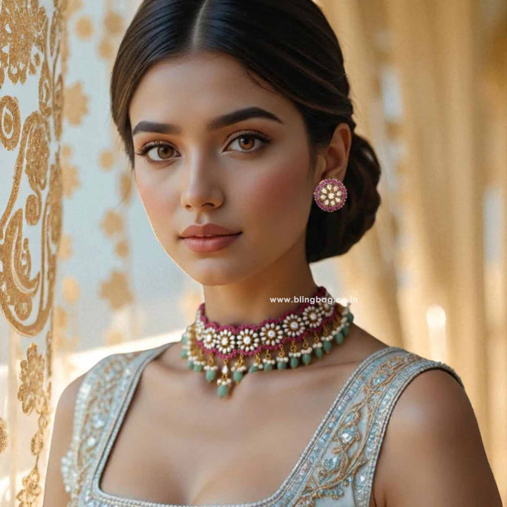 Multicolor Odalisse Antique Jewellery Set - New Arrival