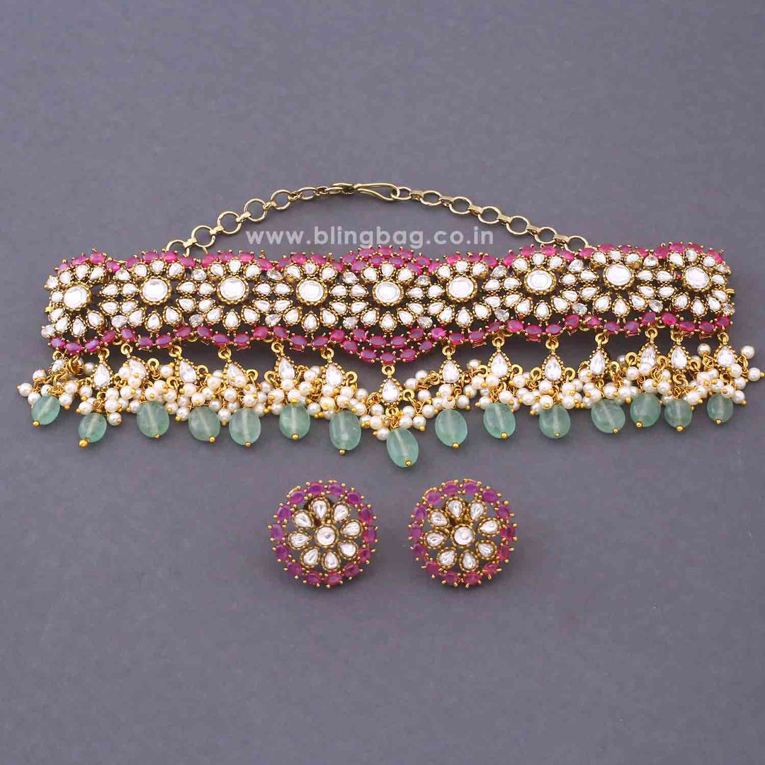 Multicolor Odalisse Antique Jewellery Set - New Arrival