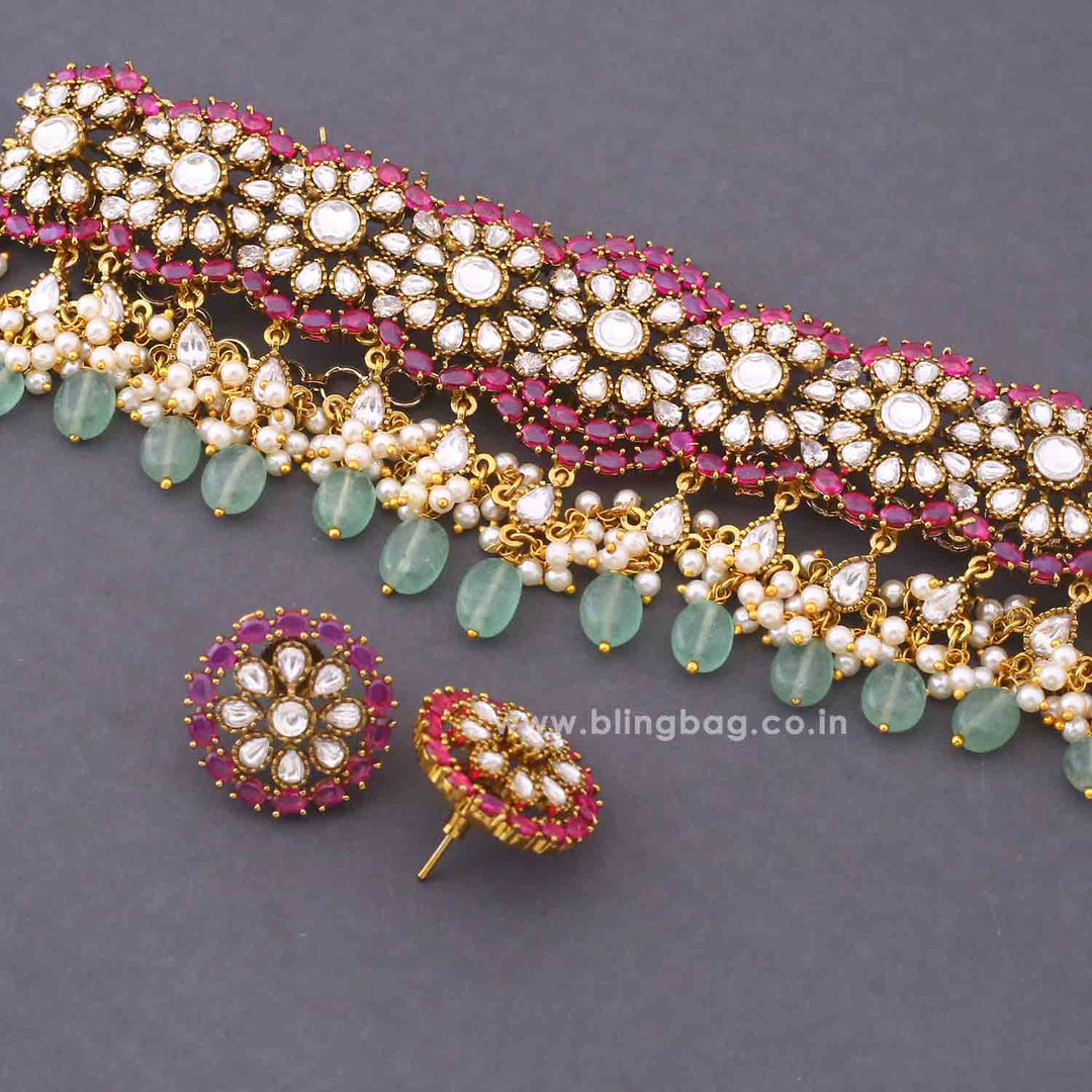 Multicolor Odalisse Antique Jewellery Set - New Arrival
