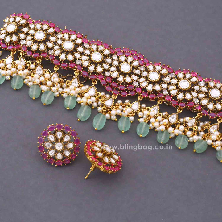 Multicolor Odalisse Antique Jewellery Set - New Arrival