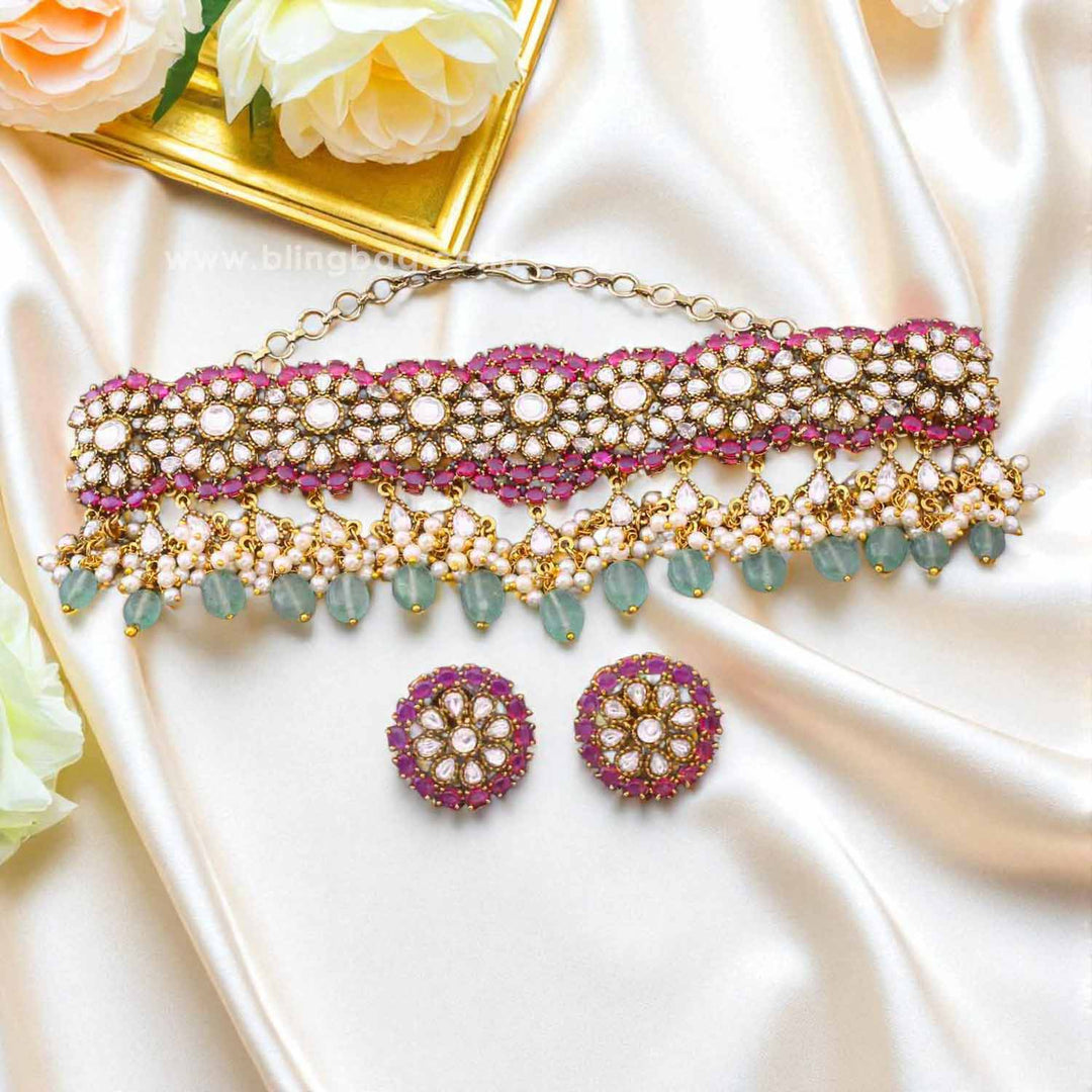 Multicolor Odalisse Antique Jewellery Set - New Arrival