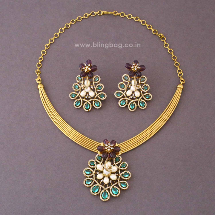 Multicolor Omisha Antique Jewellery Set- New Arrival