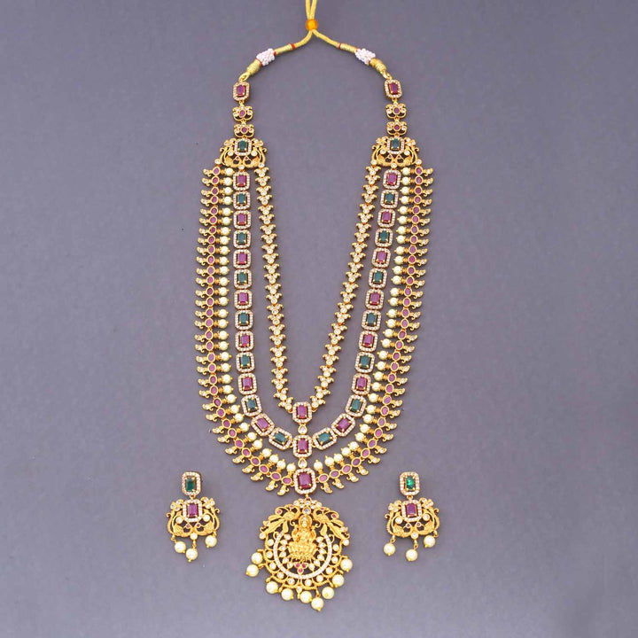 Multicolor Padma Temple Jewellery Set - New Arrival
