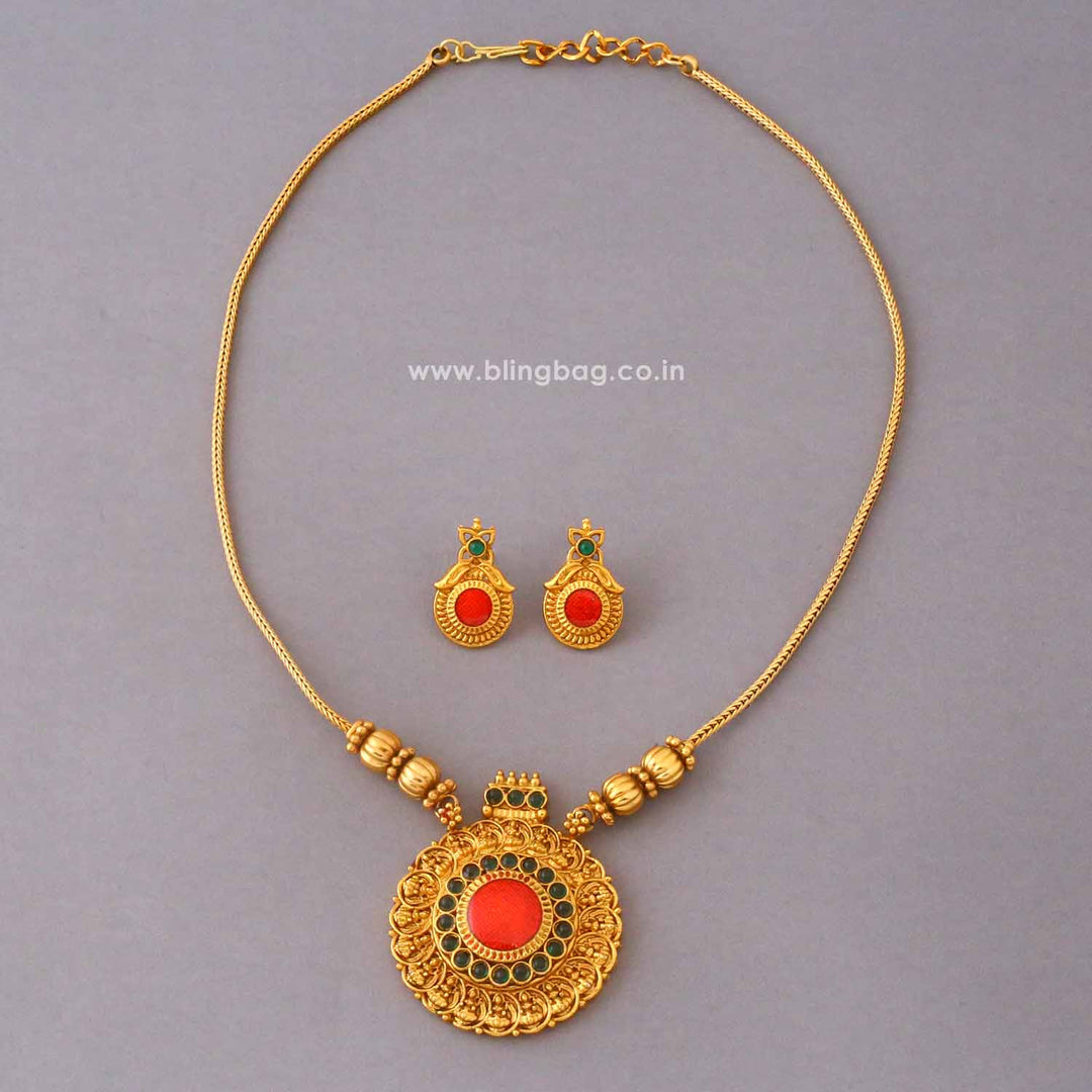 Multicolor Padmaita Temple Jewellery Set- New Arrival