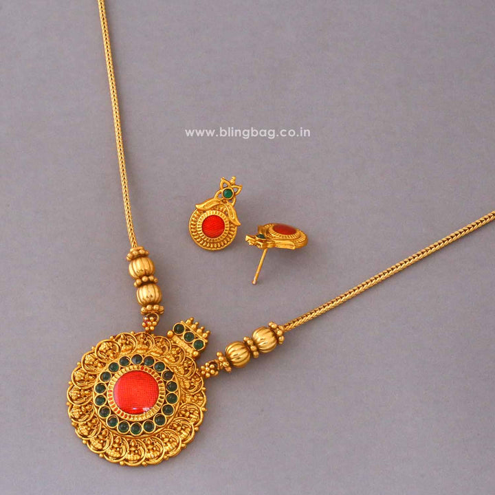 Multicolor Padmaita Temple Jewellery Set- New Arrival
