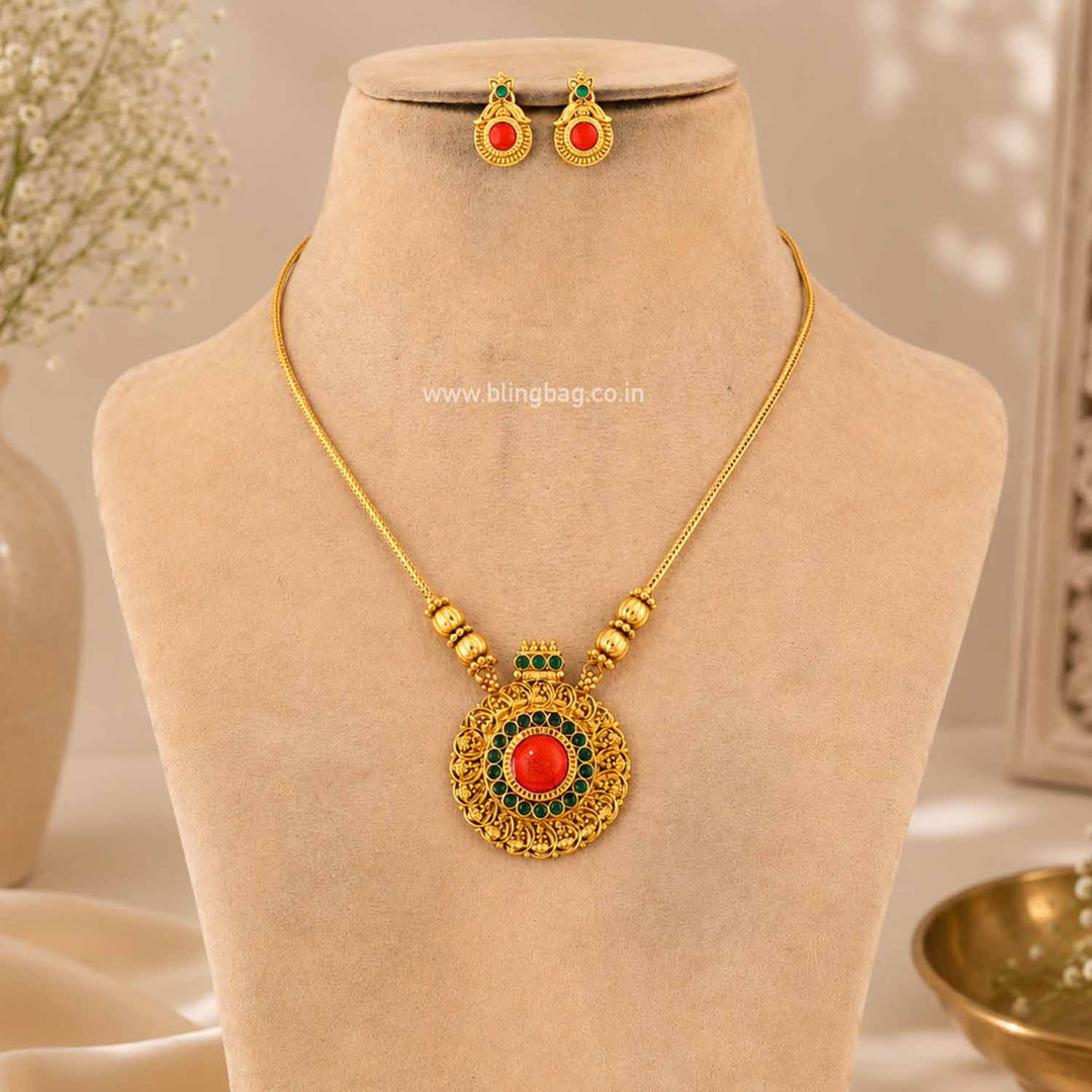 Multicolor Padmaita Temple Jewellery Set- New Arrival