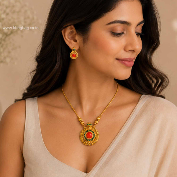 Multicolor Padmaita Temple Jewellery Set- New Arrival