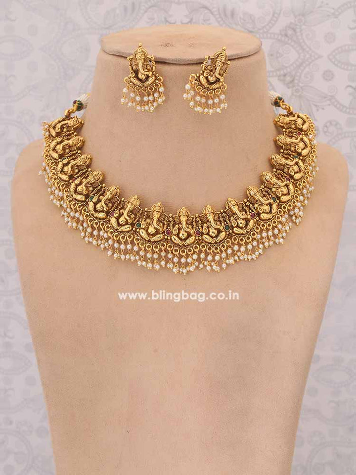 Golden Padmakshi Jewellery Set