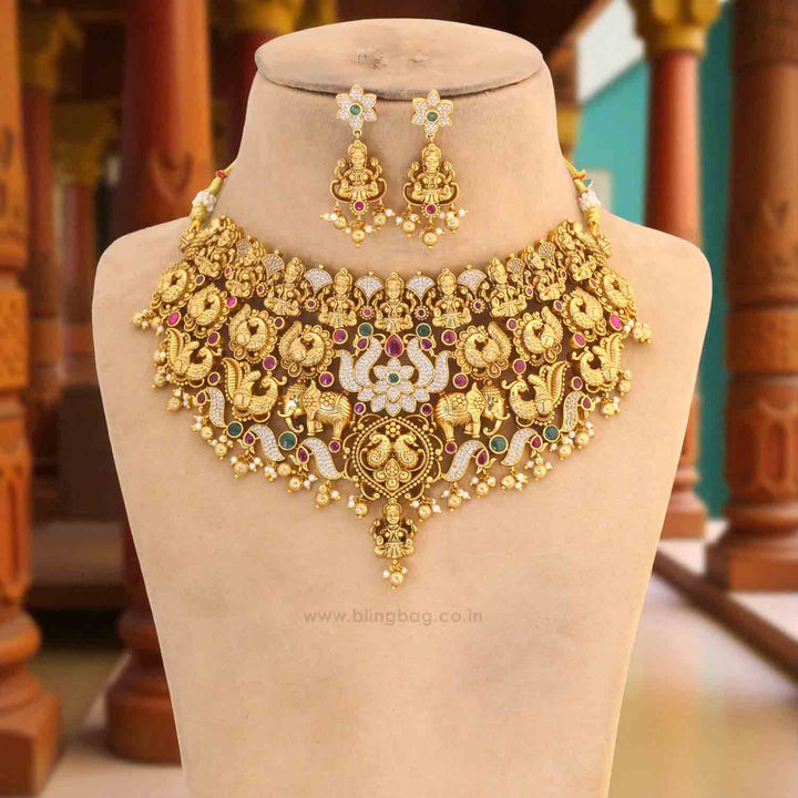 Multicolor Padmavatitaa Temple Jewellery Set - New Arrival