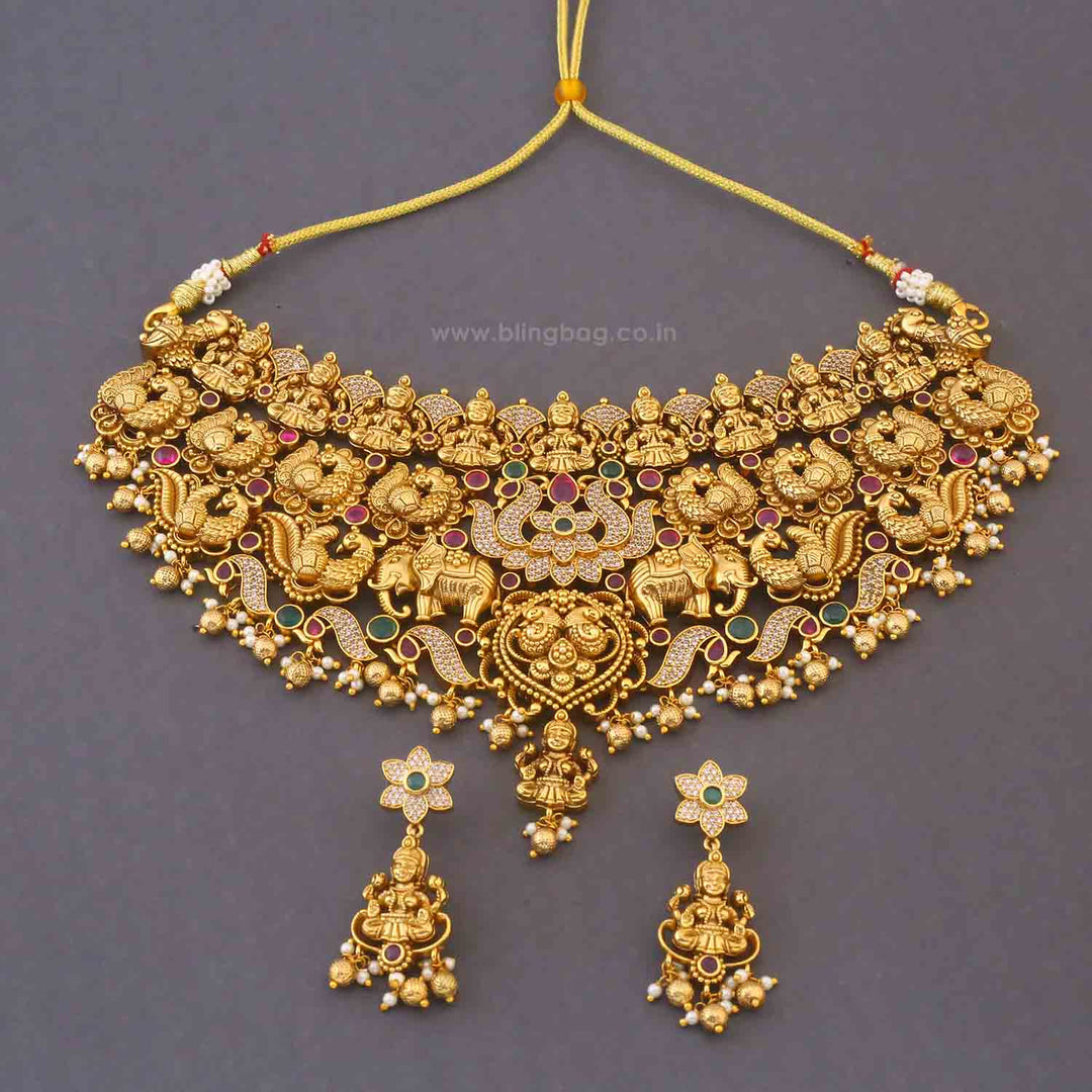 Multicolor Padmavatitaa Temple Jewellery Set - New Arrival