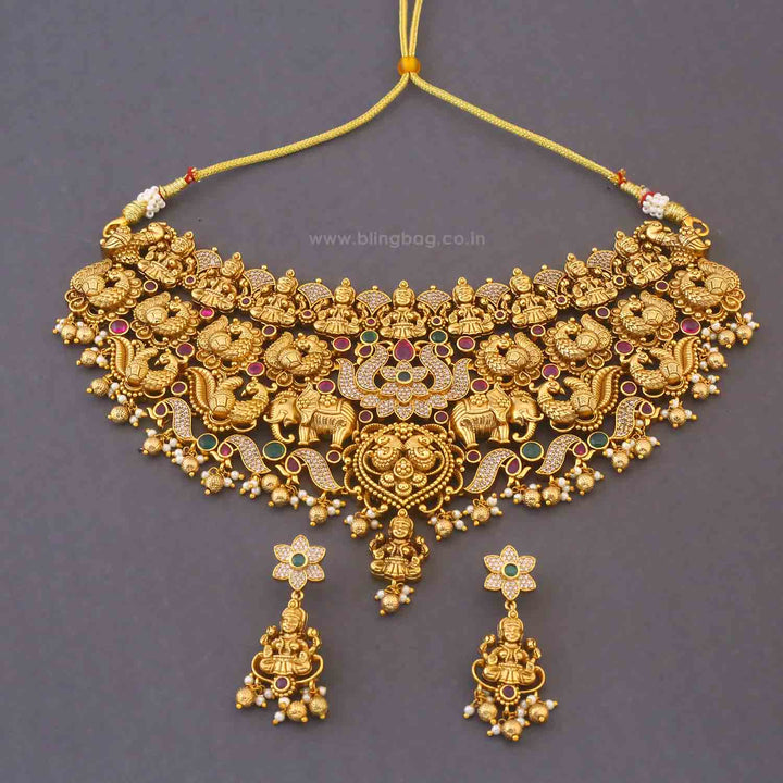 Multicolor Padmavatitaa Temple Jewellery Set - New Arrival