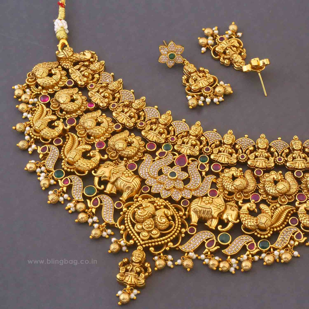 Multicolor Padmavatitaa Temple Jewellery Set - New Arrival