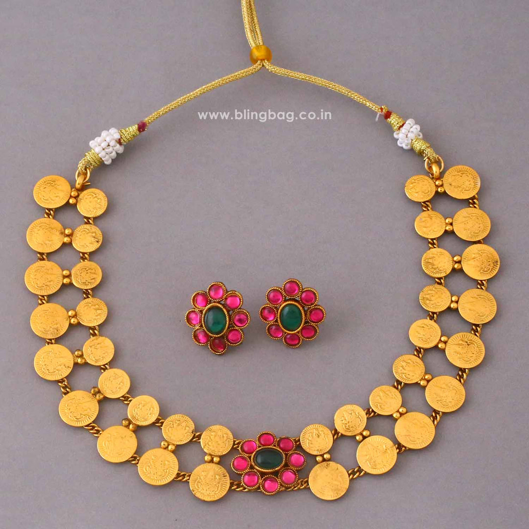 Multicolor Padmaya Temple Jewellery Set- New Arrival