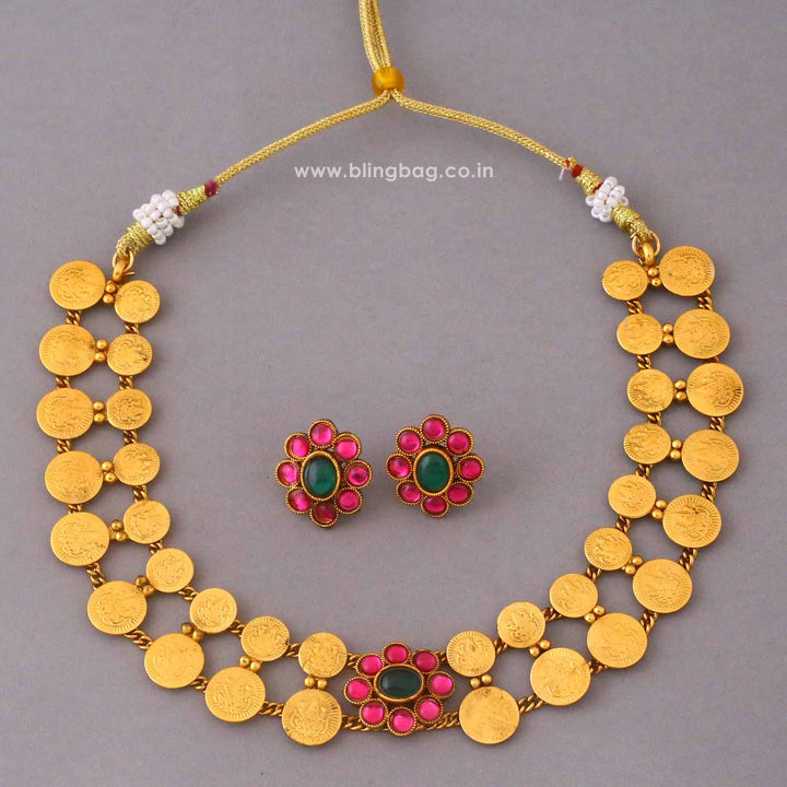 Multicolor Padmaya Temple Jewellery Set- New Arrival
