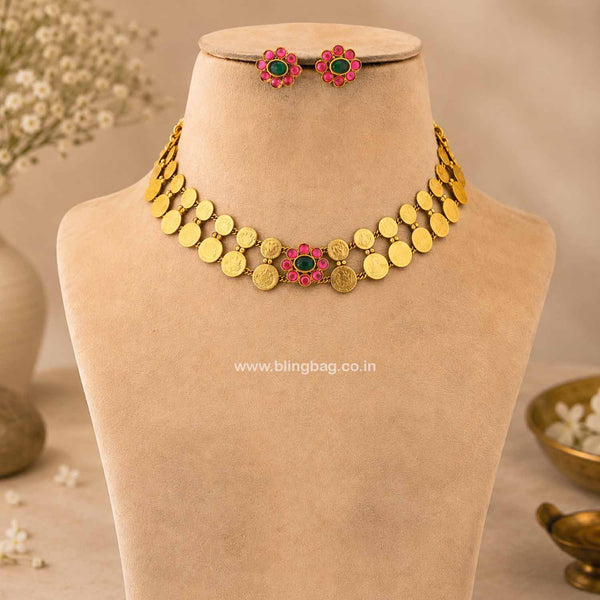 Multicolor Padmaya Temple Jewellery Set- New Arrival