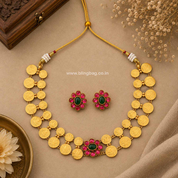 Multicolor Padmaya Temple Jewellery Set- New Arrival