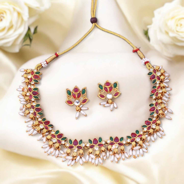 Multicolor Pakhi Antique Jewellery Set - New Arrival