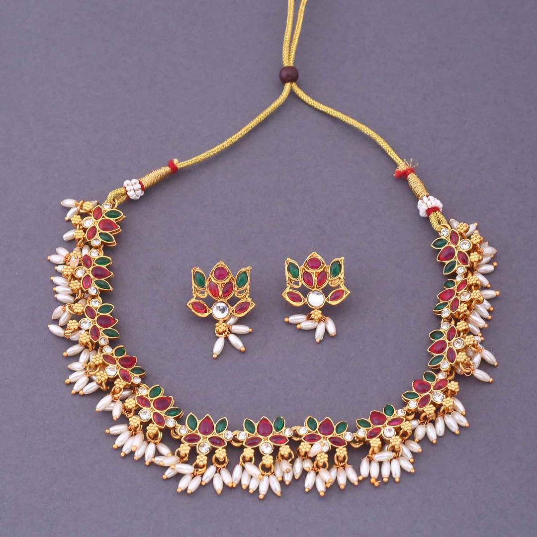 Multicolor Pakhi Antique Jewellery Set - New Arrival
