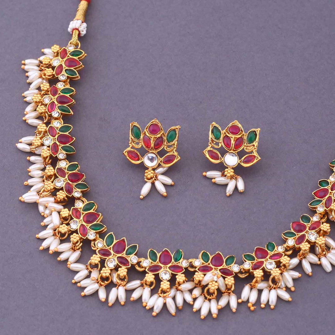 Multicolor Pakhi Antique Jewellery Set - New Arrival