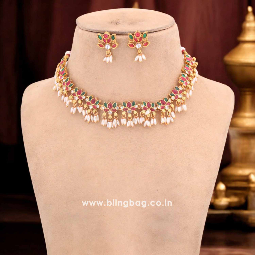 Multicolor Pakhi Antique Jewellery Set - New Arrival