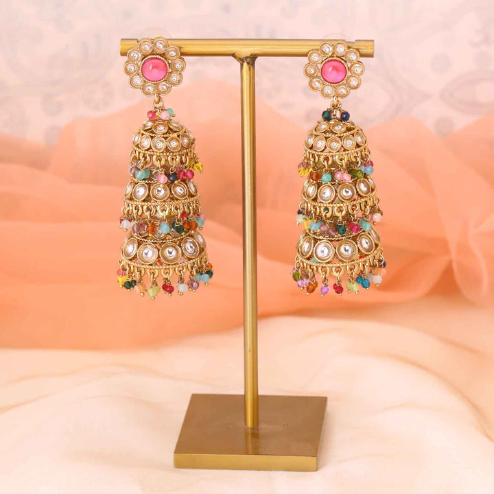Multicolor Pankhuri Jhumkis