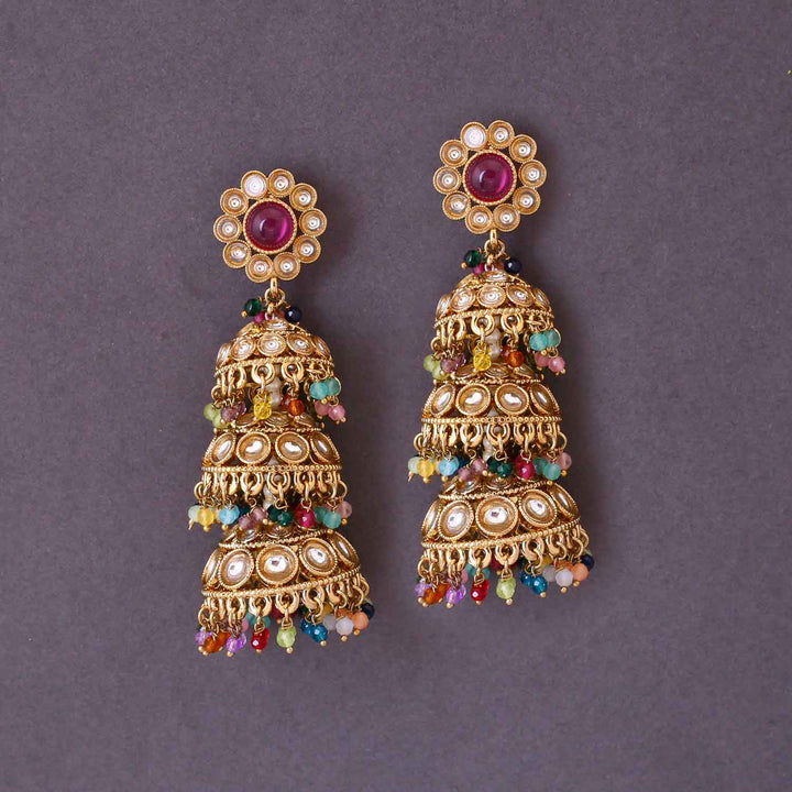 Multicolor Pankhuri Jhumkis