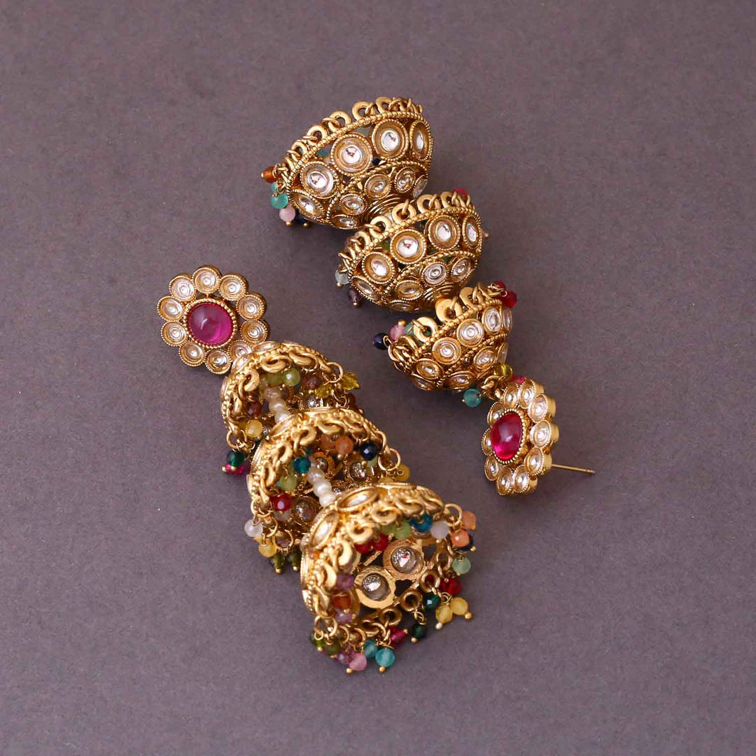 Multicolor Pankhuri Jhumkis