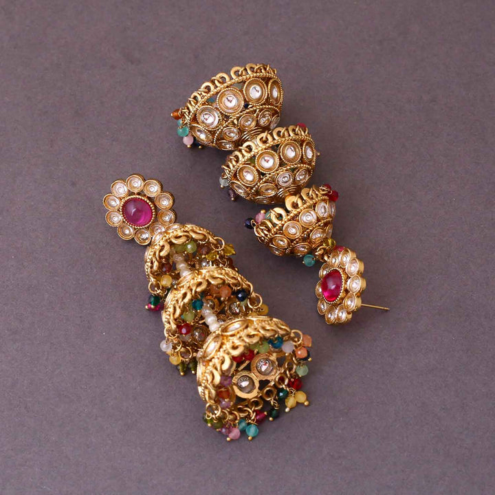 Multicolor Pankhuri Jhumkis