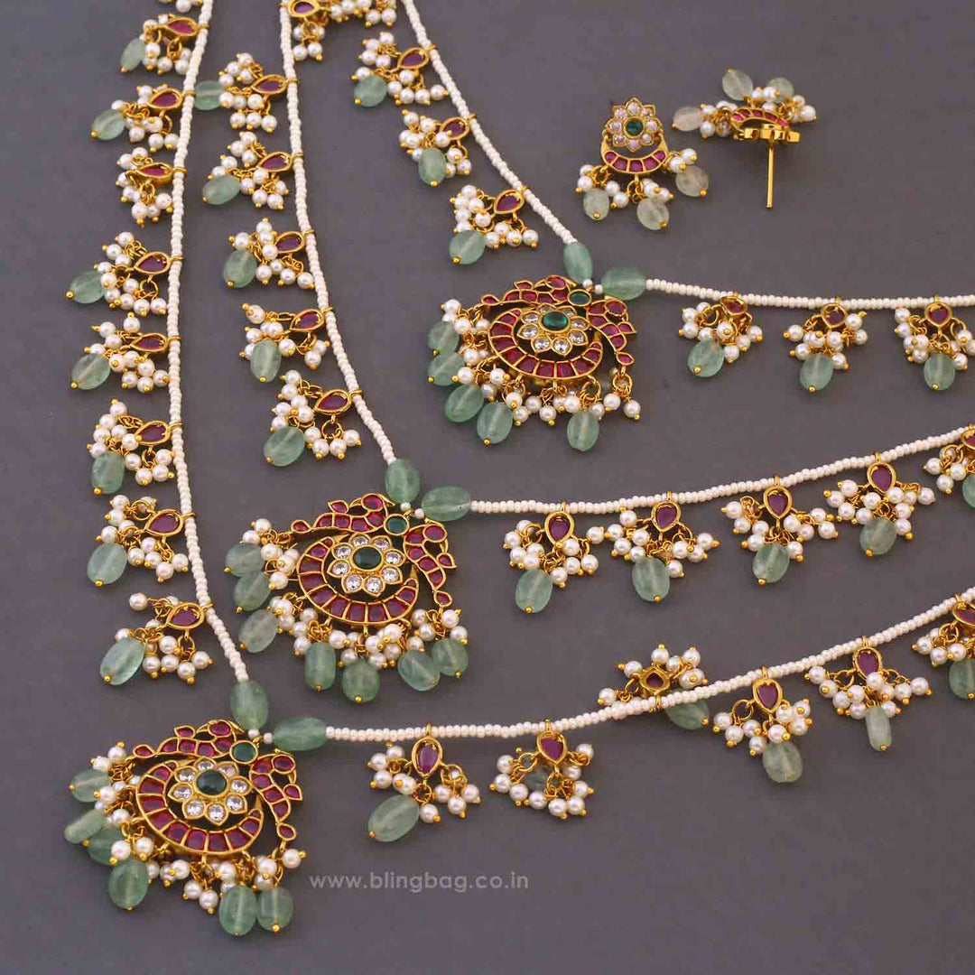 Multicolor Pankti Antique Jewellery Set - New Arrival