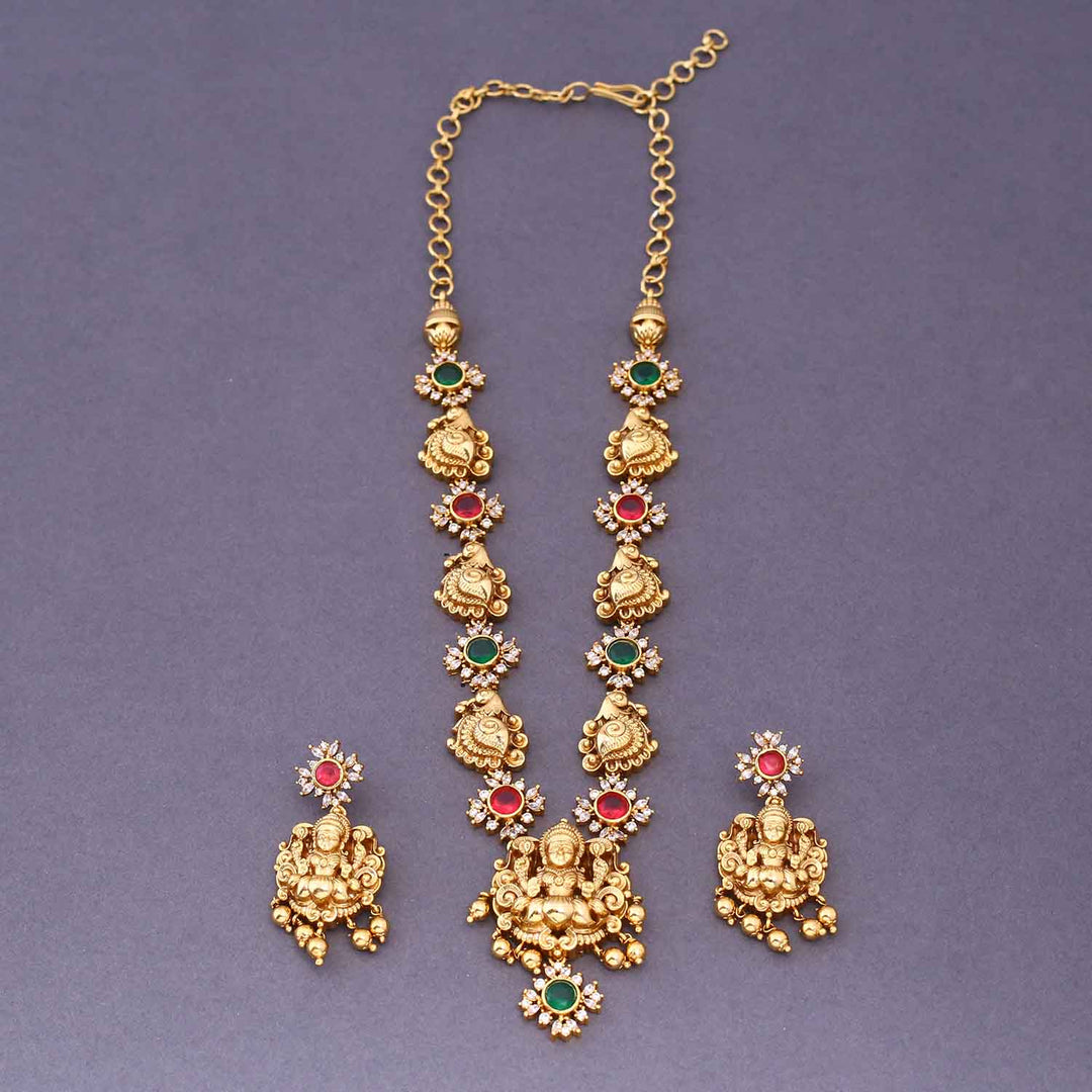 Multicolor Paripurnayai Temple Jewellery Set- New Arrival