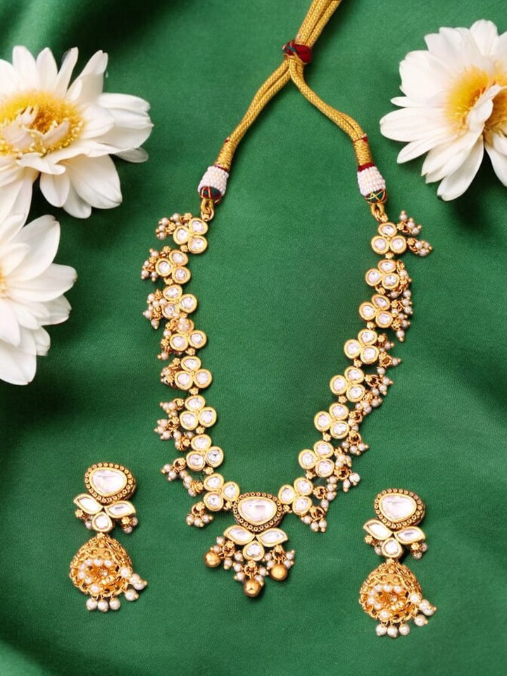 Golden Pavaki Antique Jewellery Set
