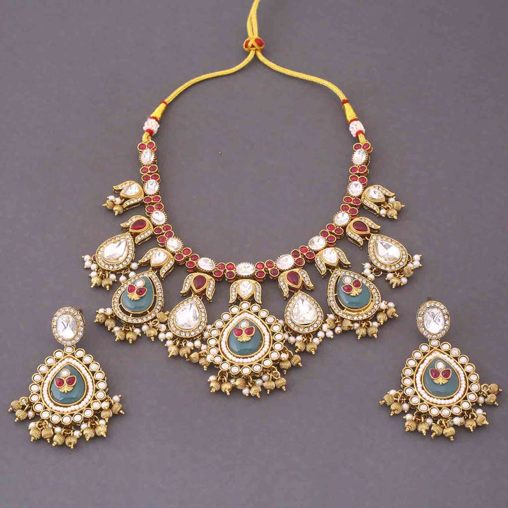 Multicolor Pavani Heritage Jewellery Set - New Arrival