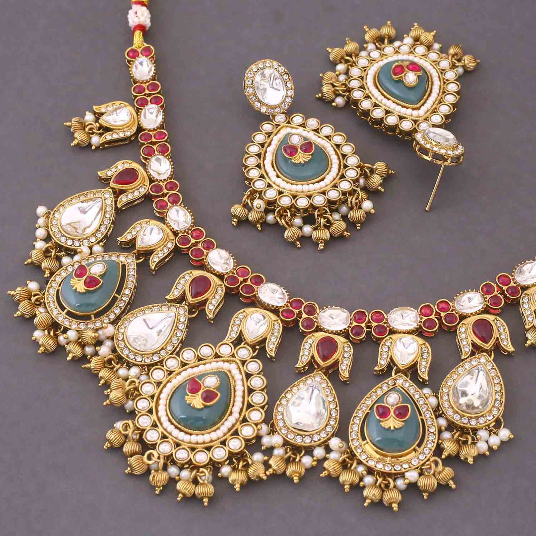 Multicolor Pavani Heritage Jewellery Set - New Arrival