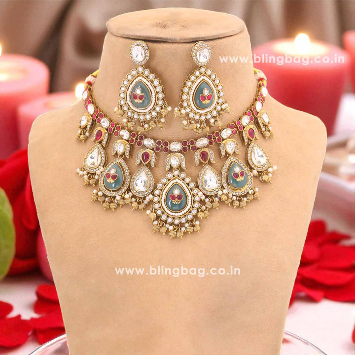 Multicolor Pavani Heritage Jewellery Set - New Arrival