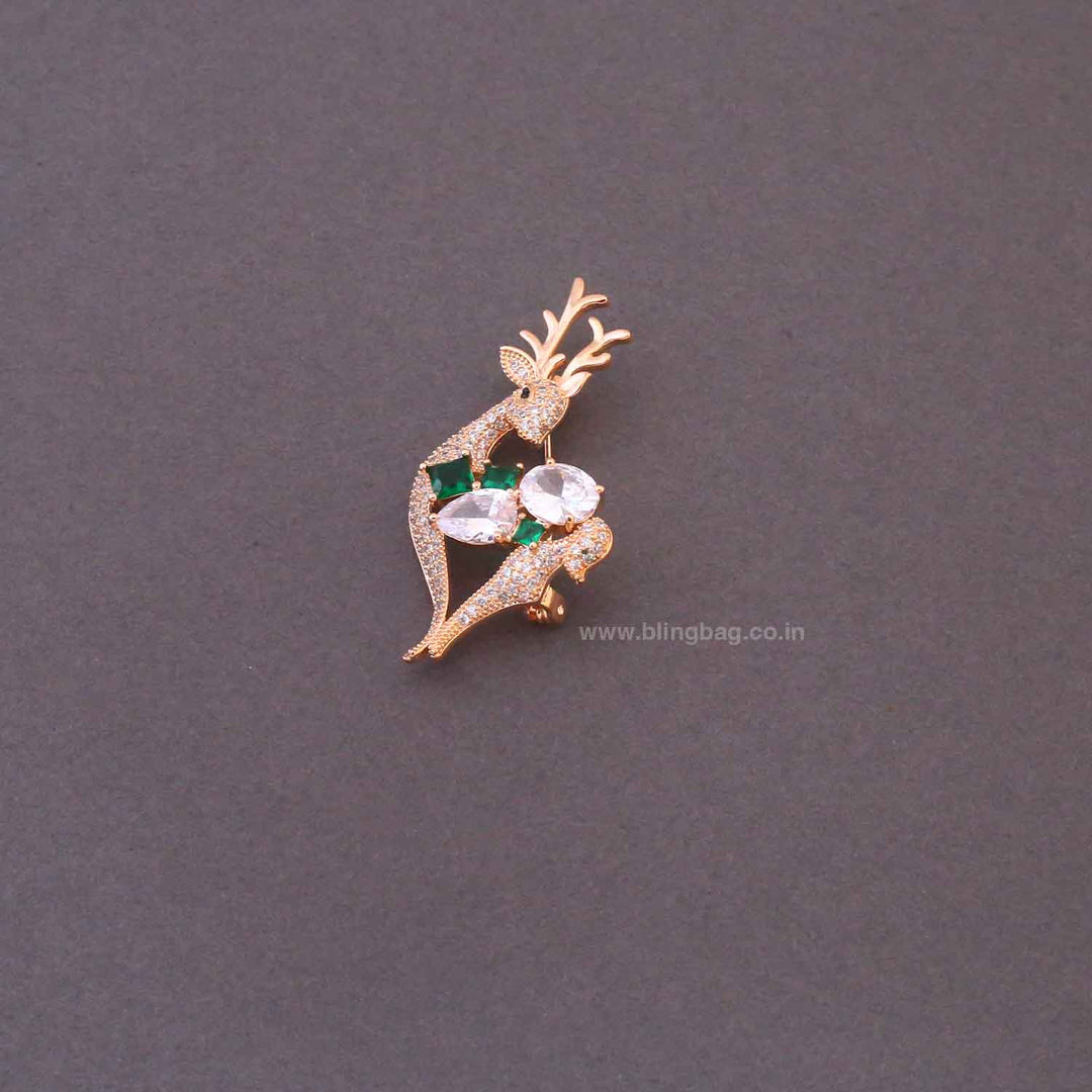 Multicolor Pave deer Brooch