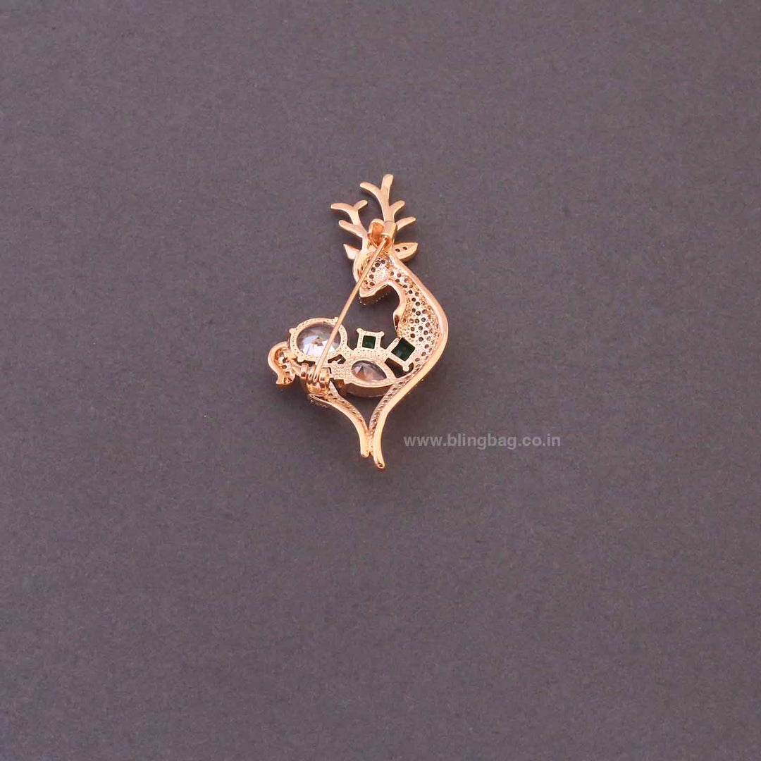 Multicolor Pave deer Brooch