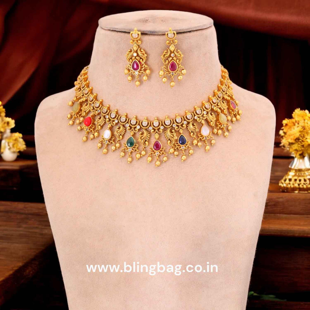 Multicolor Payal Antique Jewellery Set - New Arrival