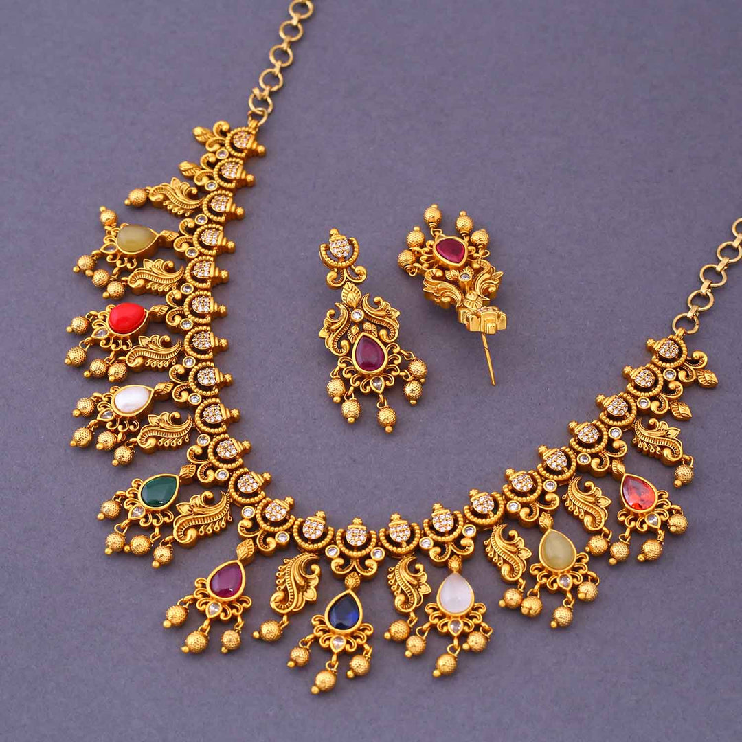 Multicolor Payal Antique Jewellery Set - New Arrival