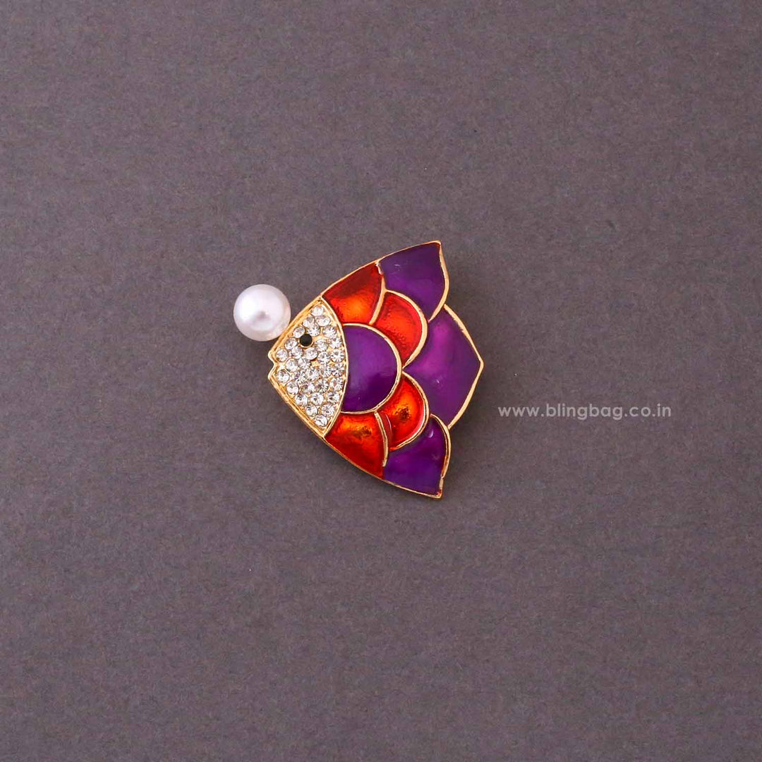 Multicolor Pearl Fish Brooch