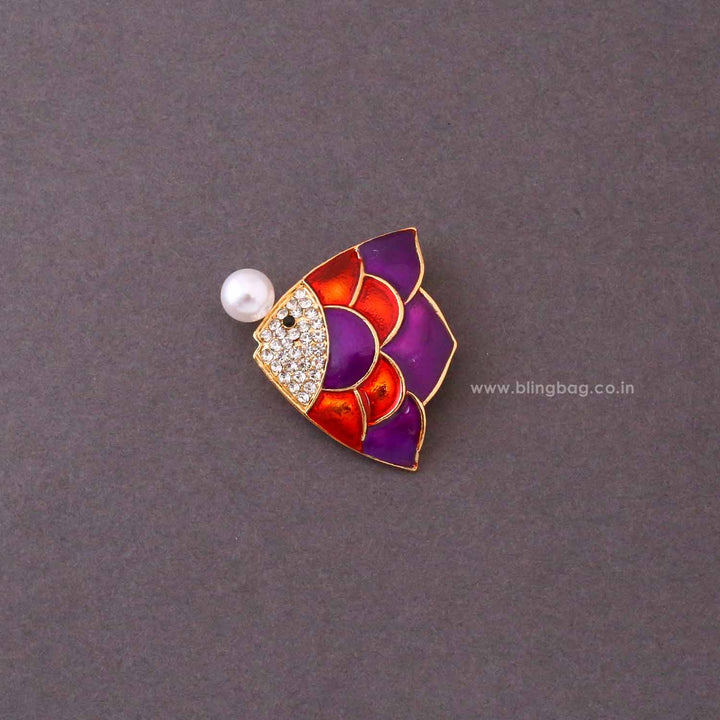 Multicolor Pearl Fish Brooch