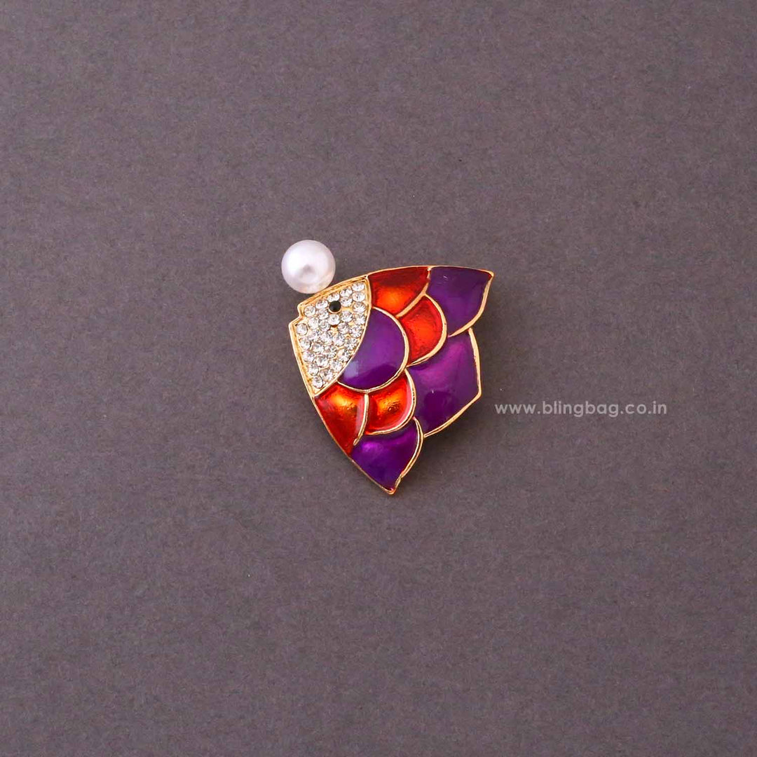 Multicolor Pearl Fish Brooch