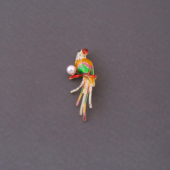 Multicolor Pearl Parrot Brooch