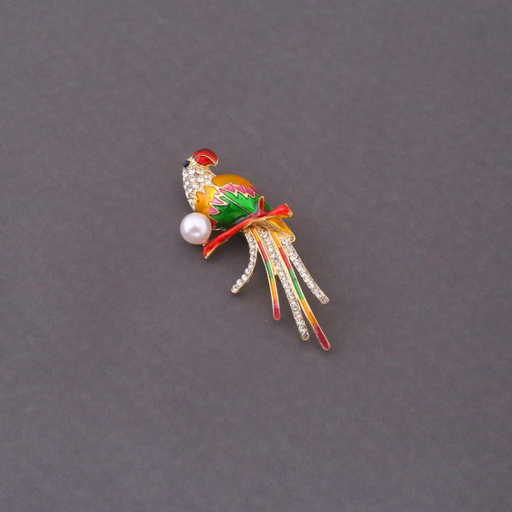 Multicolor Pearl Parrot Brooch