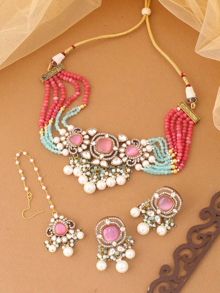 Multicolor Perli Jewellery Set