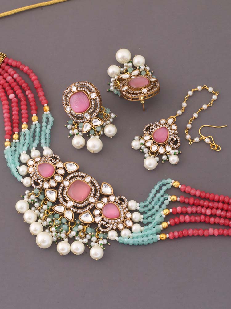 Multicolor Perli Jewellery Set