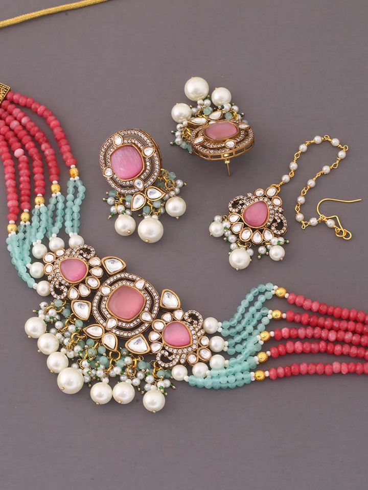Multicolor Perli Jewellery Set