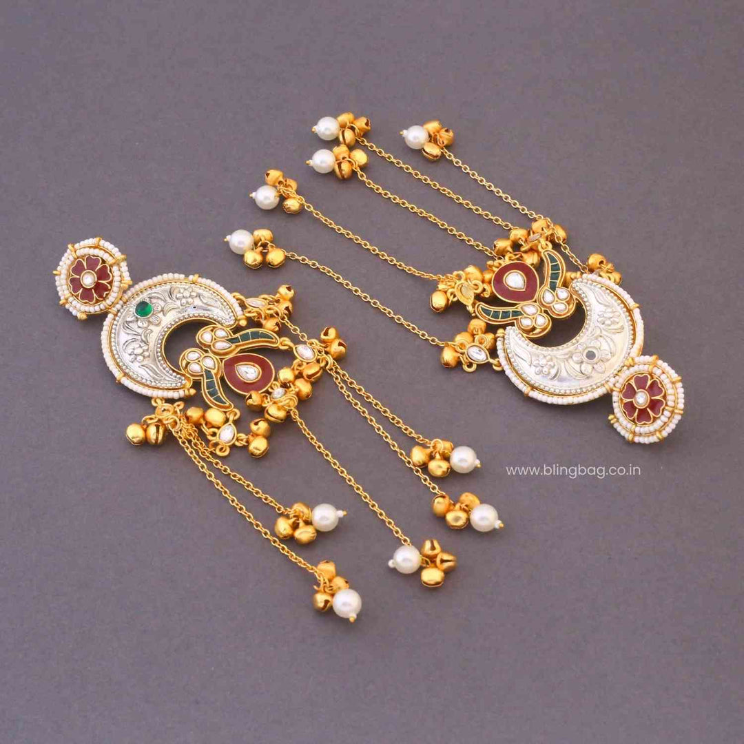 Multicolor Pihui Oxidised Danglers