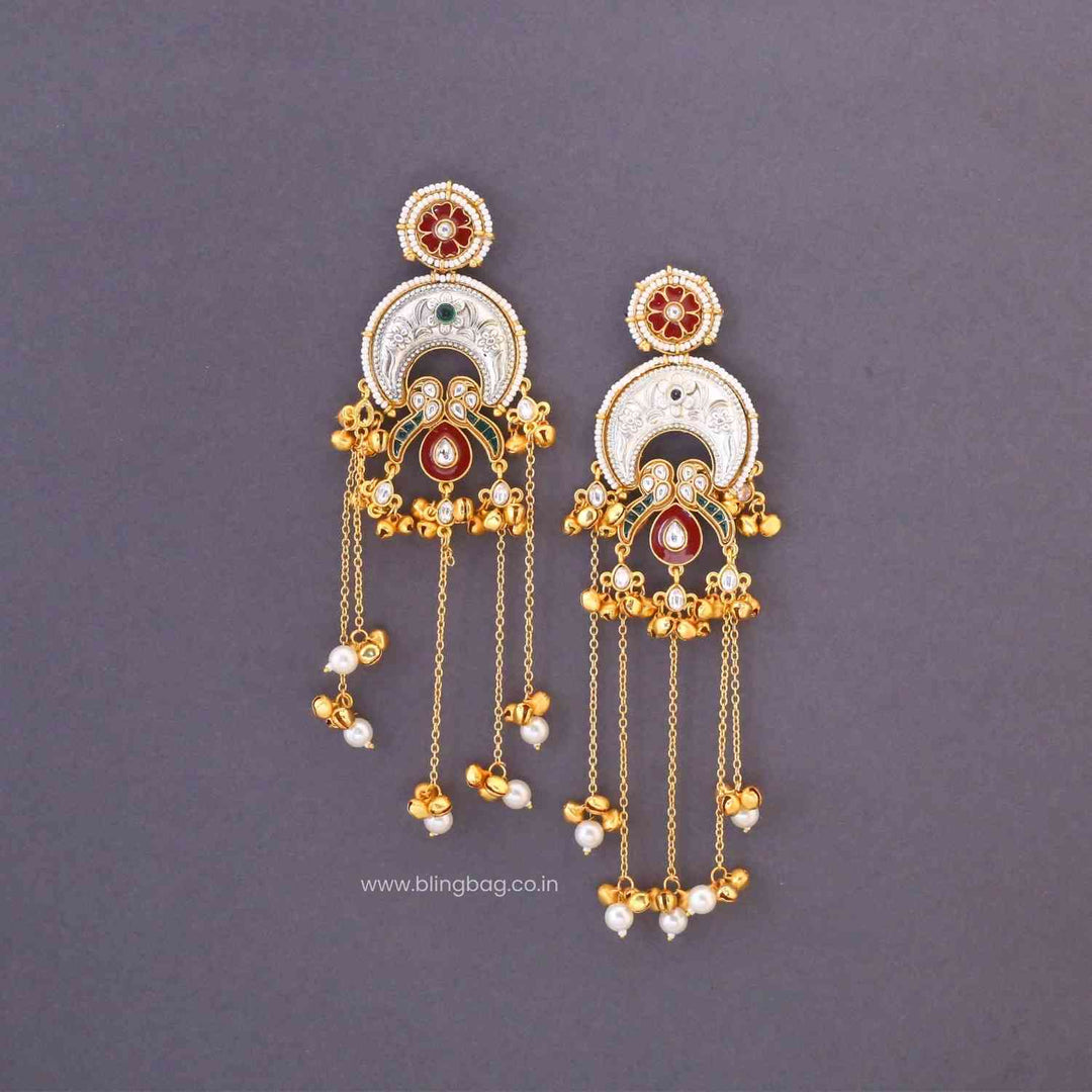Multicolor Pihui Oxidised Danglers